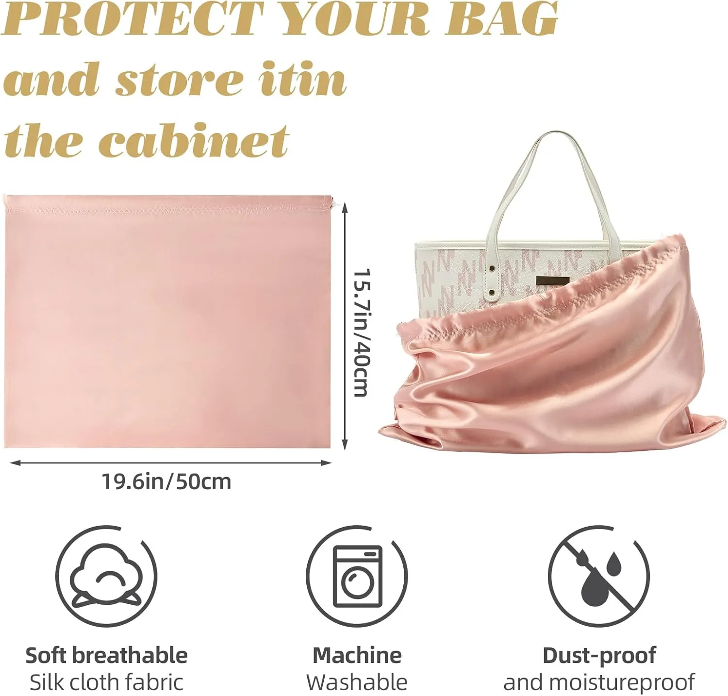 12 Pack Dust Bags for Handbags Travel Storage Pouch Silk Cloth Bag With Drawstring Large Storage Pouch for Handbag Purse Shoes Boots