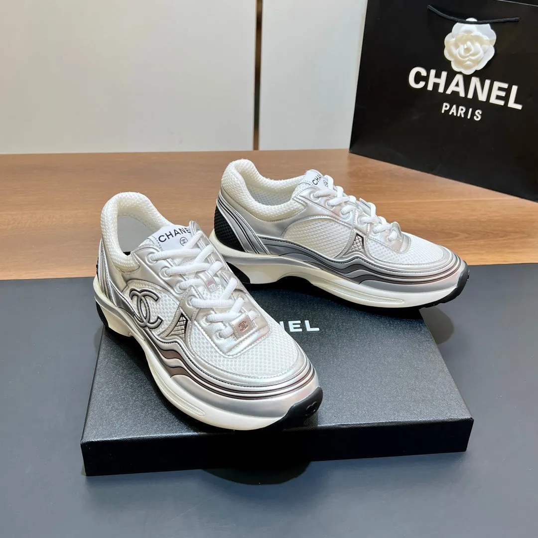149838 Last-minute opportunity Logo White In Service-focused CHANEL Mesh Fabric Sneaker Print