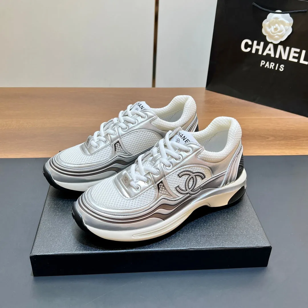149838 Last-minute opportunity Logo White In Service-focused CHANEL Mesh Fabric Sneaker Print