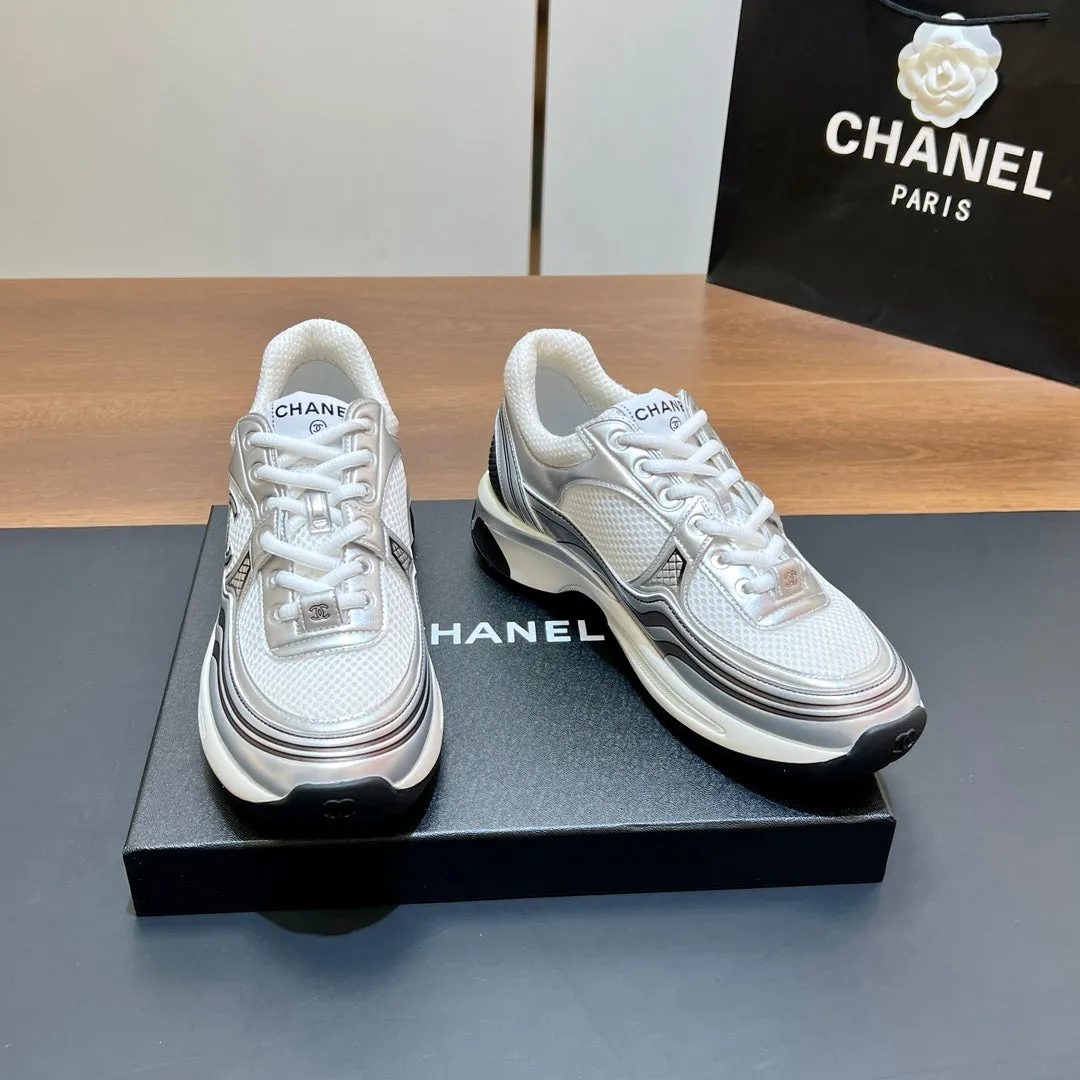 149838 Last-minute opportunity Logo White In Service-focused CHANEL Mesh Fabric Sneaker Print