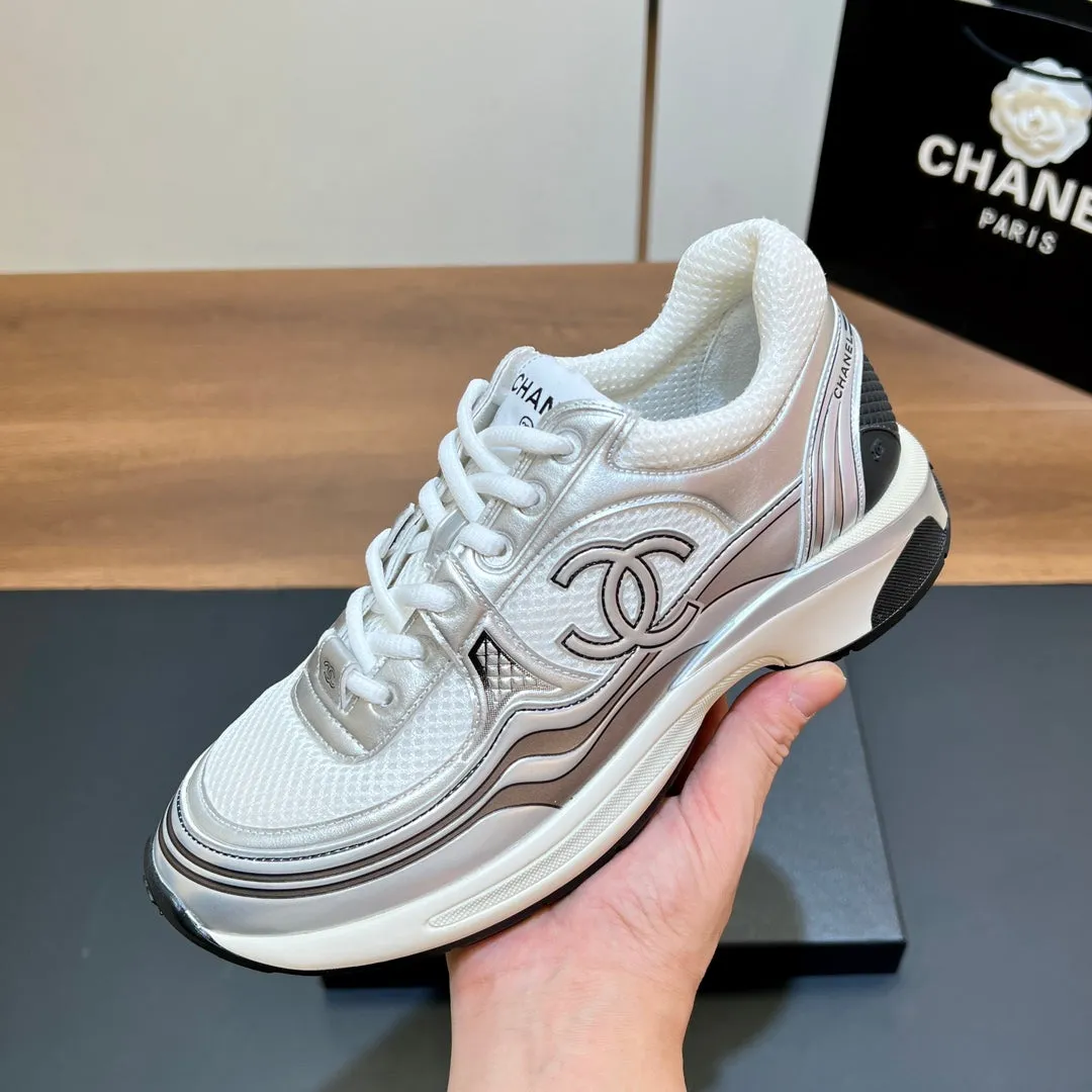 149838 Last-minute opportunity Logo White In Service-focused CHANEL Mesh Fabric Sneaker Print