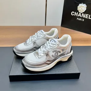 149838 Last-minute opportunity Logo White In Service-focused CHANEL Mesh Fabric Sneaker Print