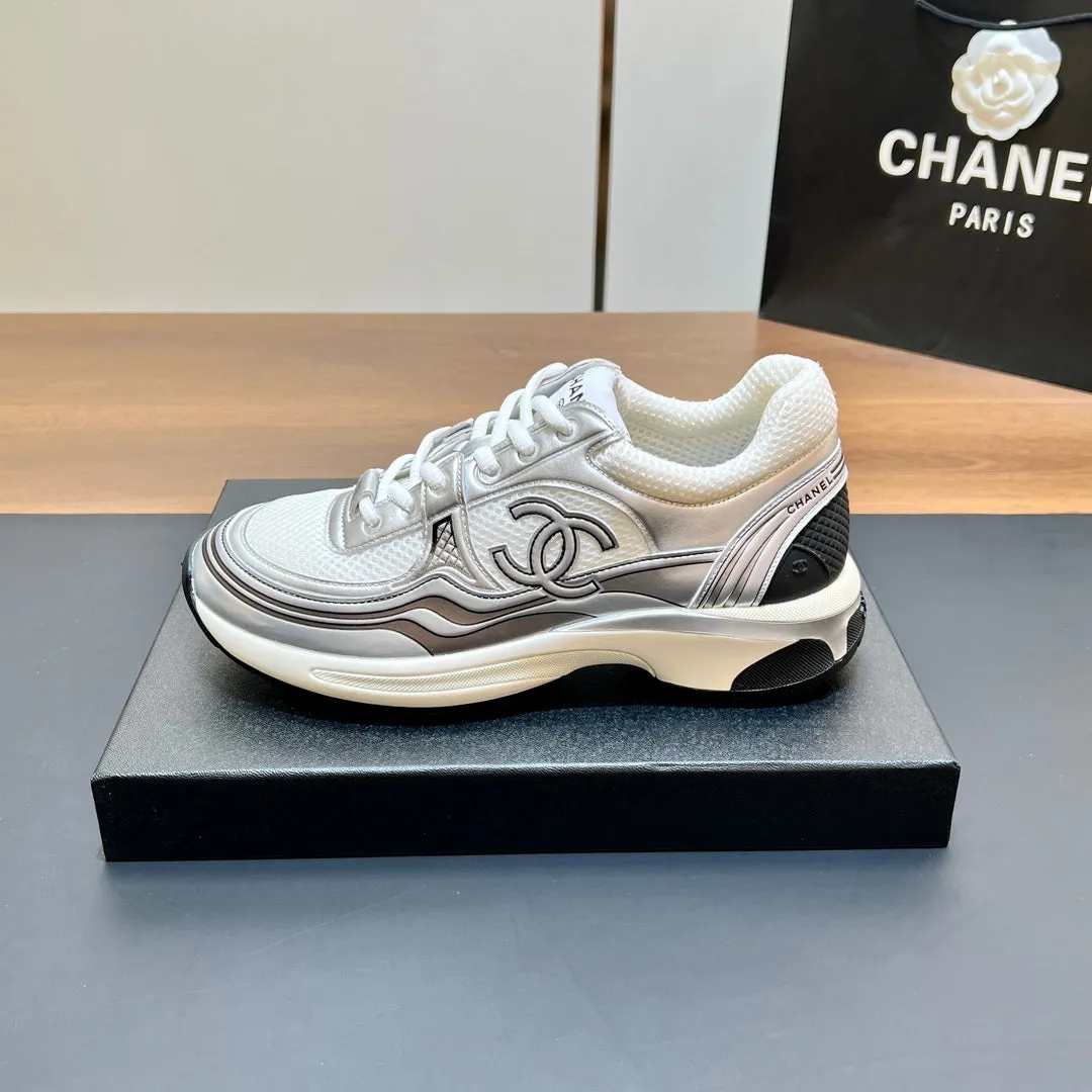 149838 Last-minute opportunity Logo White In Service-focused CHANEL Mesh Fabric Sneaker Print