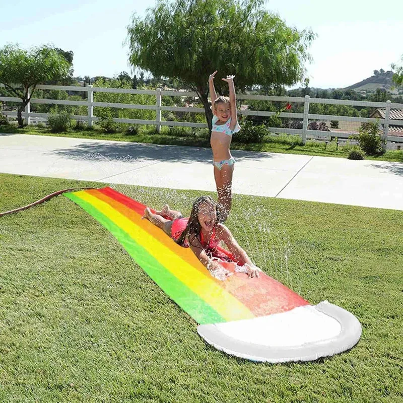 16ft Rainbow Inflatable Water Slide with Sprinkler
