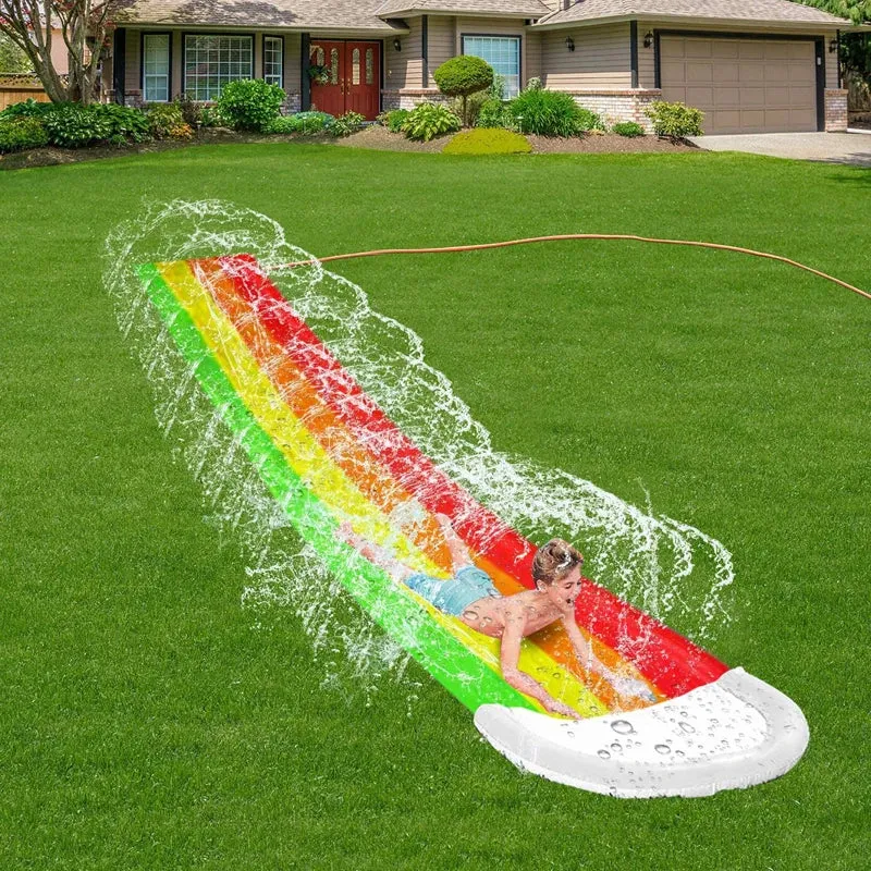 16ft Rainbow Inflatable Water Slide with Sprinkler
