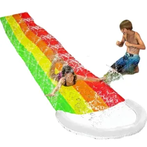 16ft Rainbow Inflatable Water Slide with Sprinkler