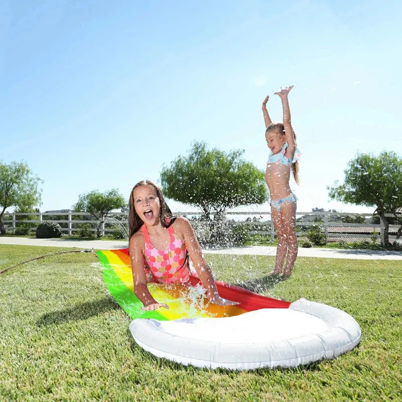16ft Rainbow Inflatable Water Slide with Sprinkler