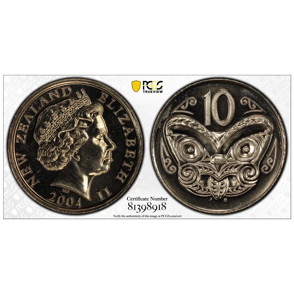 2004 New Zealand 10c Coin - Mule with $1 Obv - Graded MS66 #81398918