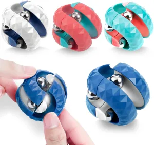 4 Pack Orbit Ball Toy, Fidget Cubes Top Spinning Toy, as Stress Relief Gifts & Creative Decompression Toys, Puzzle Games for Kids Children Adults