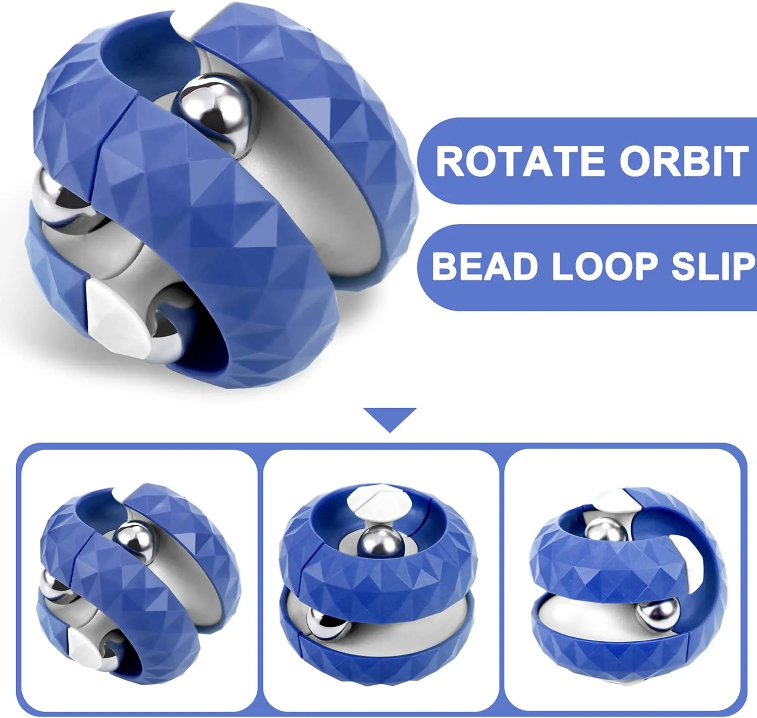 4 Pack Orbit Ball Toy, Fidget Cubes Top Spinning Toy, as Stress Relief Gifts & Creative Decompression Toys, Puzzle Games for Kids Children Adults