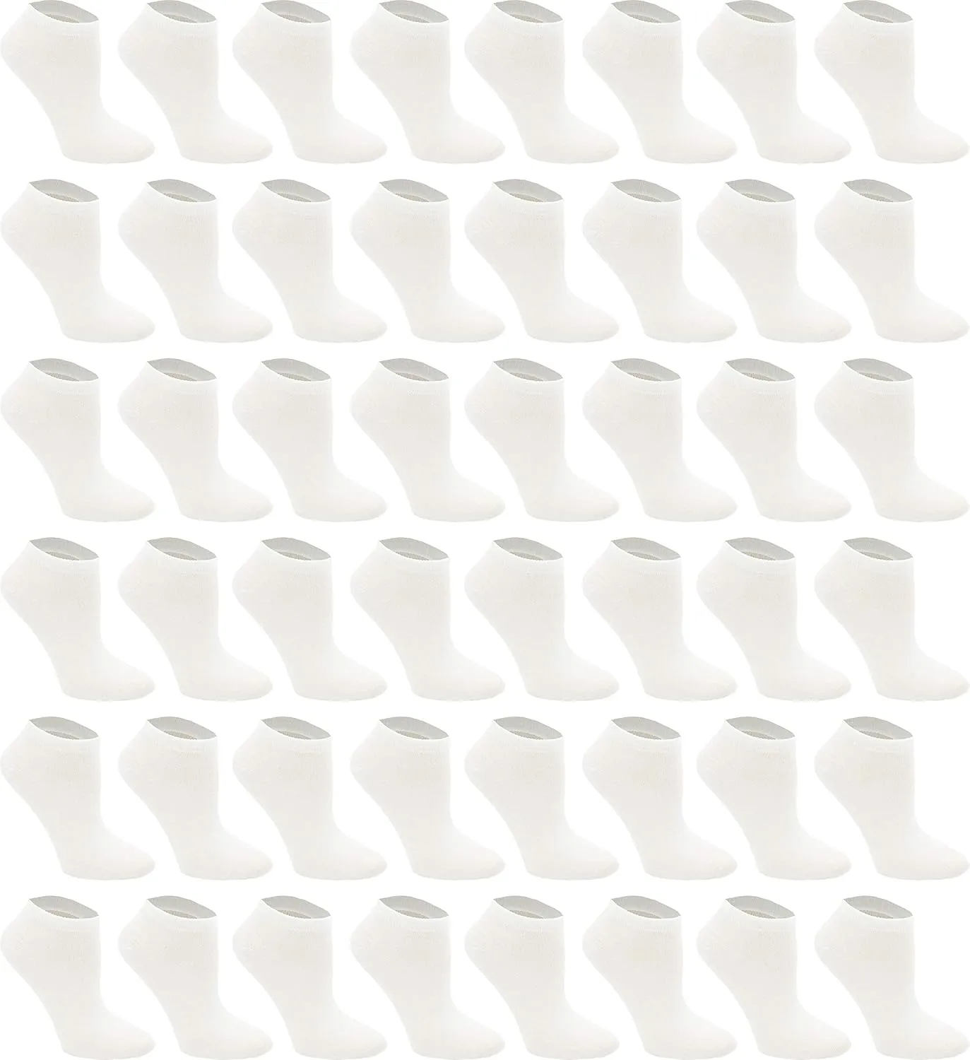 48 Pairs Womens Low Cut Ankle Socks, Comfortable Lightweight Breathable Athletic Bulk Pack Wholesale