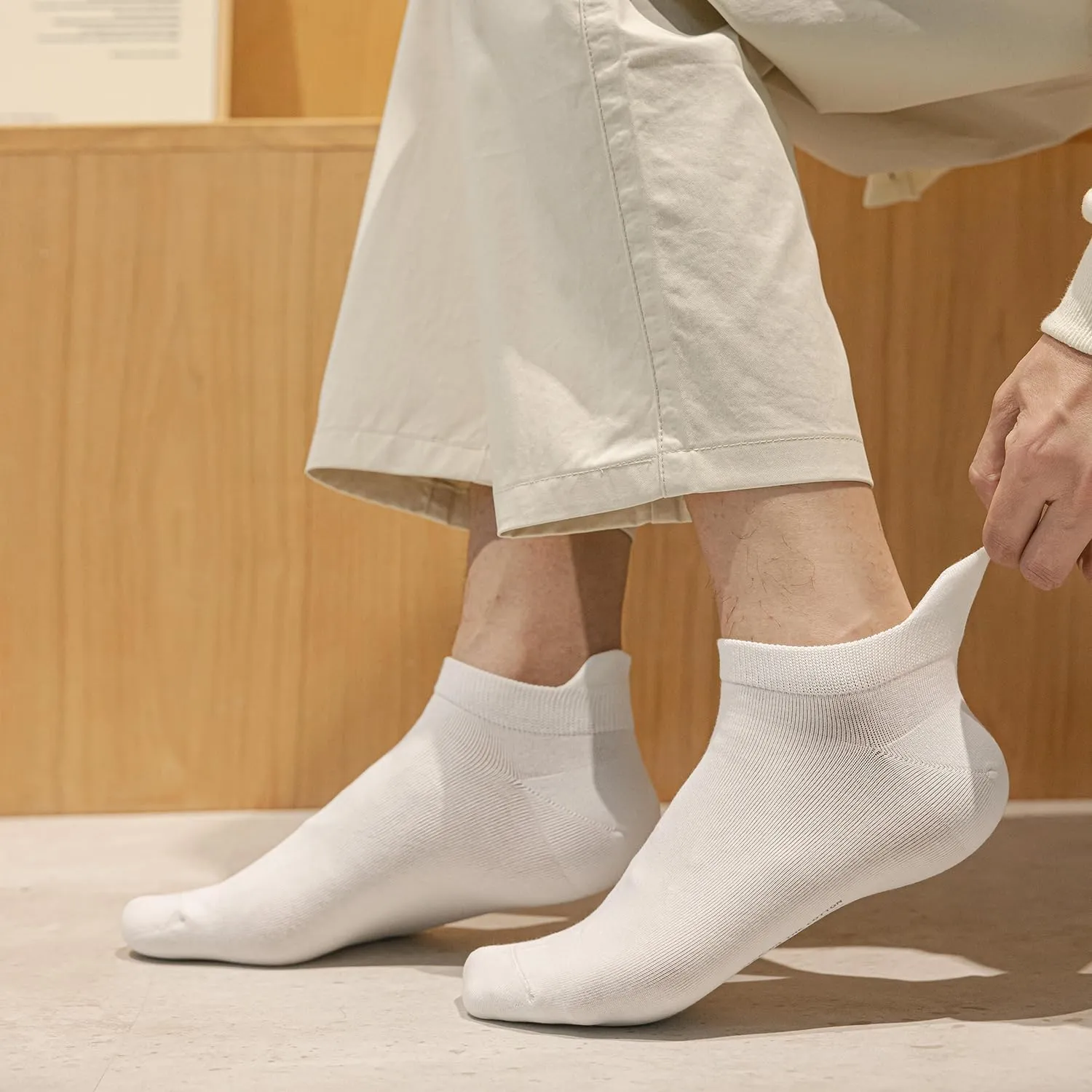 6 Pairs Ankle Socks for Men, Cushioned Low Cut Casual Socks Mens Ankle Socks With Heel Tab Size 7-11