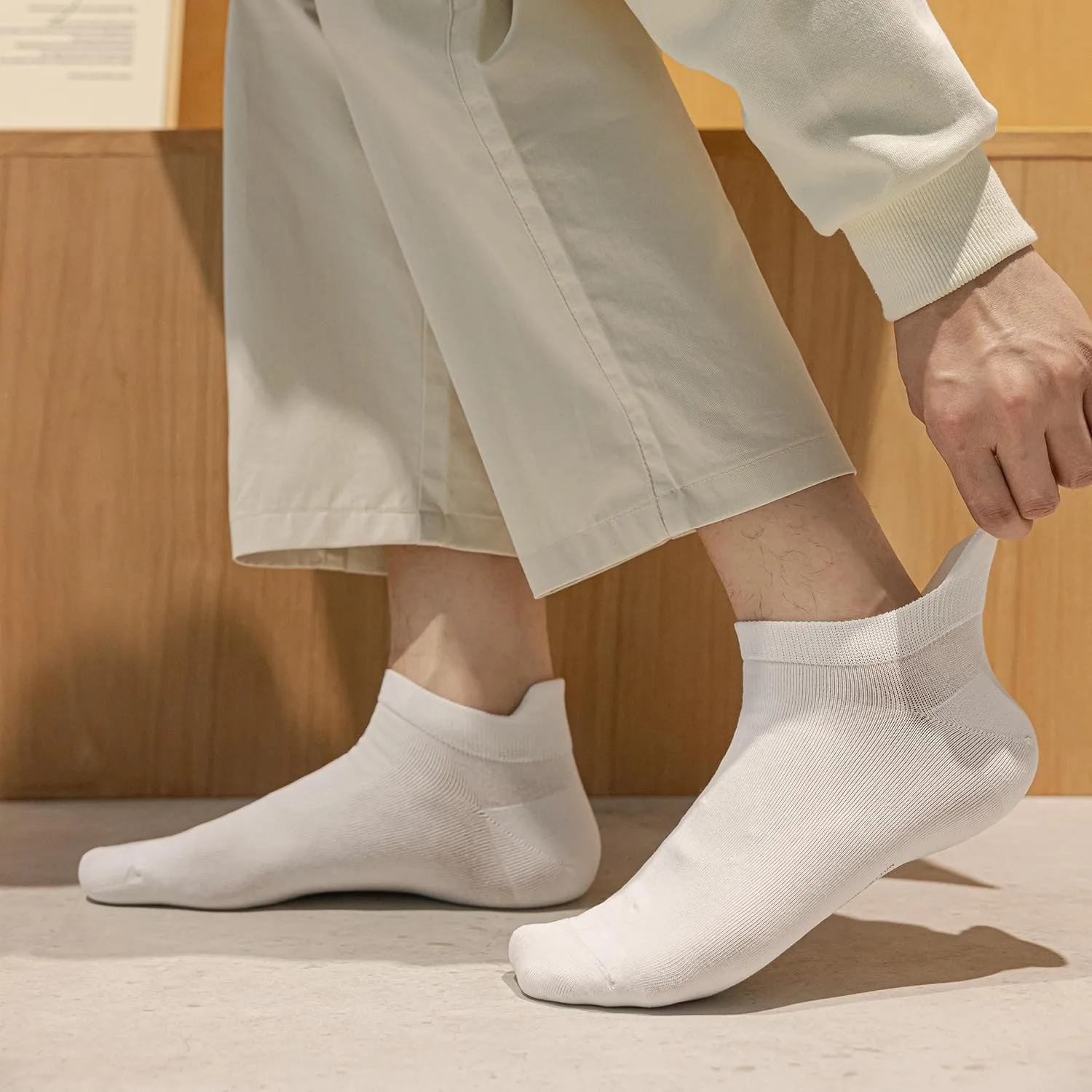 6 Pairs Ankle Socks for Men, Cushioned Low Cut Casual Socks Mens Ankle Socks With Heel Tab Size 7-11