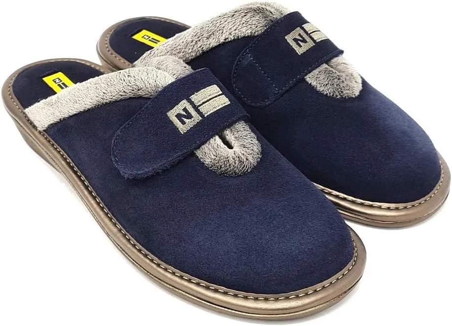 6347 Women's Comfy Slip-On Slide Slippers, Genuine Suede Fuzzy Wool-Like Plush Fleece Lined Clog, Relaxed Fit House Shoes, Indoor/Outdoor, Made in Spain