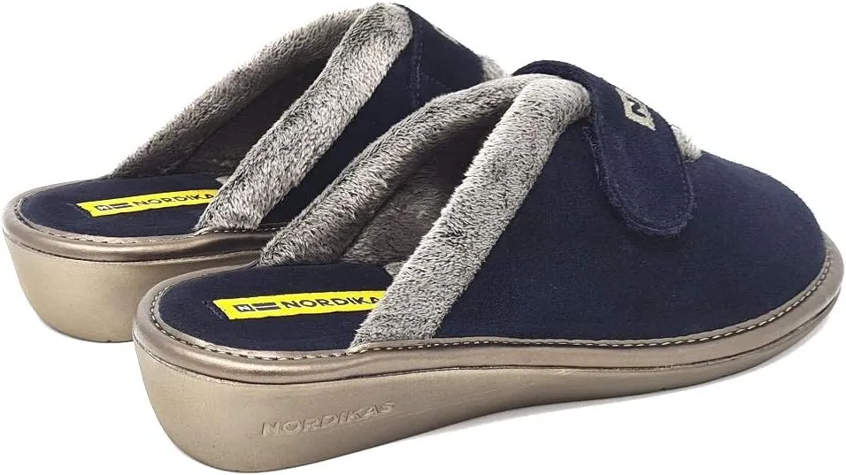6347 Women's Comfy Slip-On Slide Slippers, Genuine Suede Fuzzy Wool-Like Plush Fleece Lined Clog, Relaxed Fit House Shoes, Indoor/Outdoor, Made in Spain