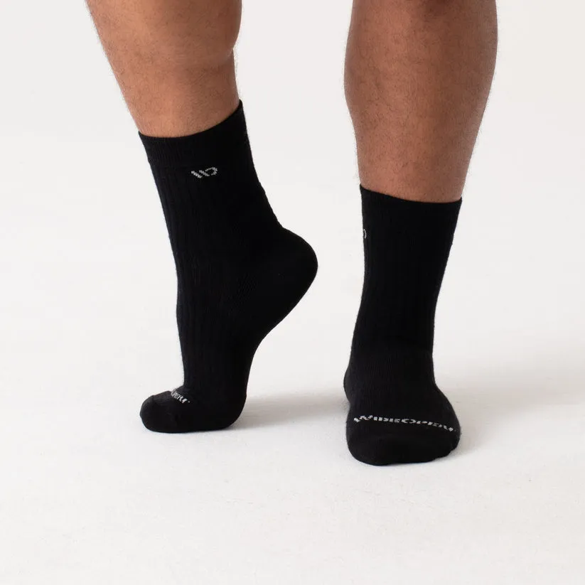 9001 Men's Solid Cushioned Micro Crew Socks by Wide Open Socks
