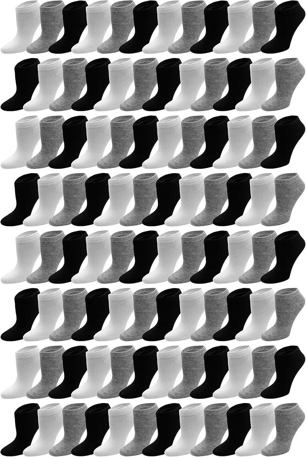 96 Pairs Bulk Ankle Socks for Men & Women, Thin Low-Cut Comfortable Lightweight Polyester Wholesale Pack