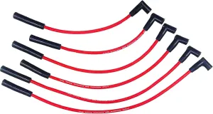 A-Team Performance - 8.0 mm Red Silicone Spark Plug Straight Boot 6 Wires, Coil-in-Cap HEI Design System - Compatible With AMC/JEEP 199, 232, 252, 258, 282