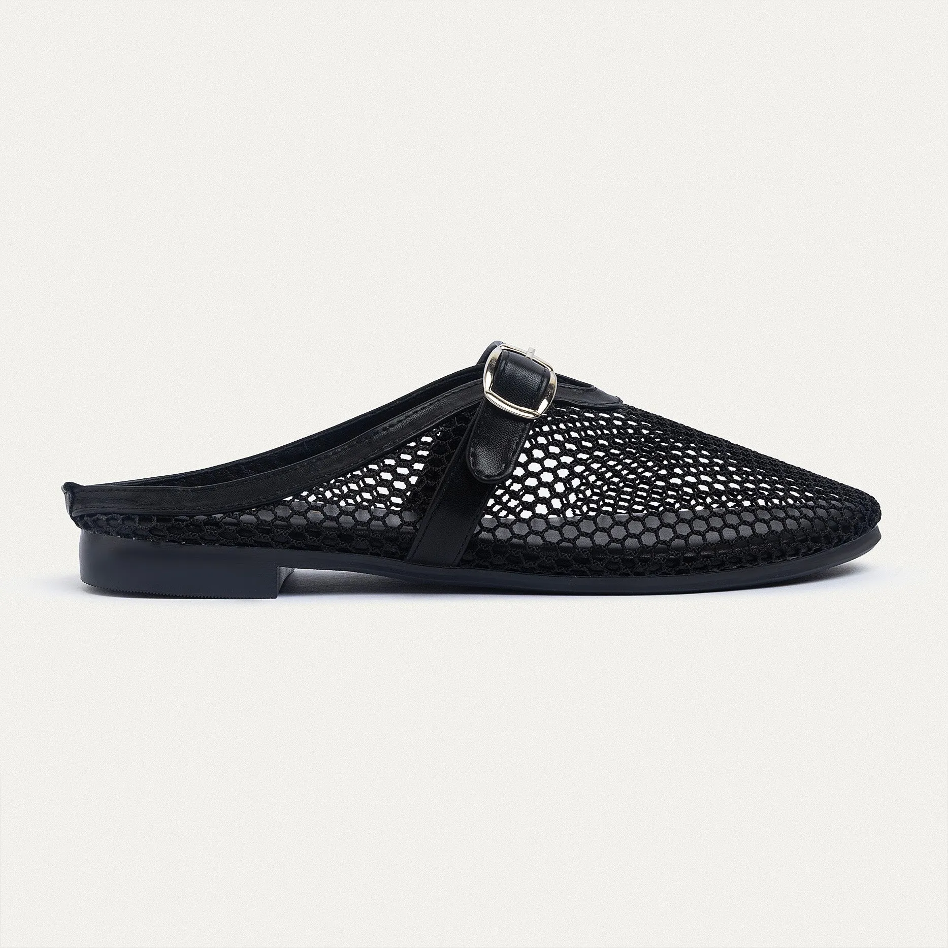 Achilles | Milan Mesh Mary Jane Mules - Black