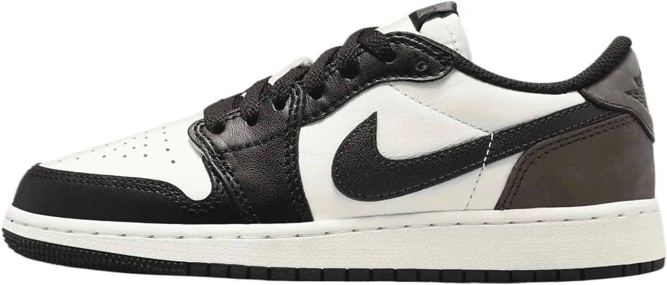 Air Jordan 1 Low OG Wolf Grey Big Kids' Shoes (CZ0858-102, Sail/Dark Mocha/Black) Size 6