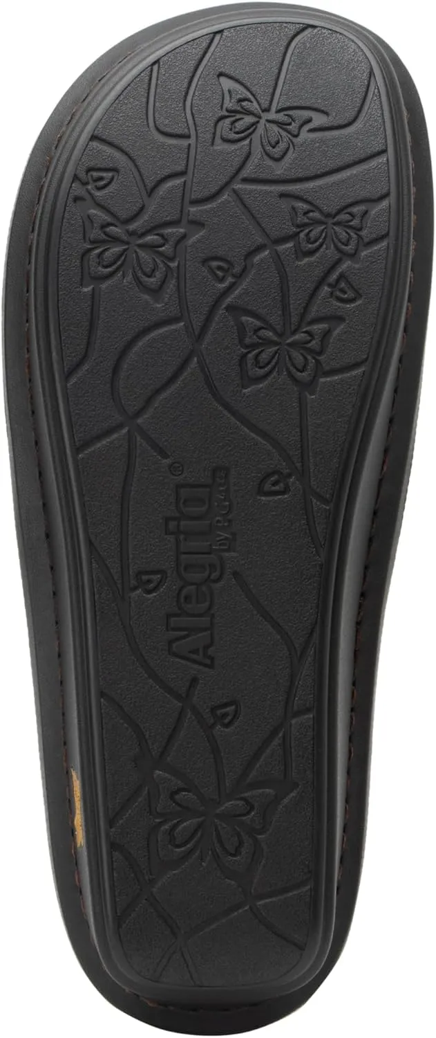 Alegria Women's Brigid Leather Moc Toe Open Back Clog with Heel Cup