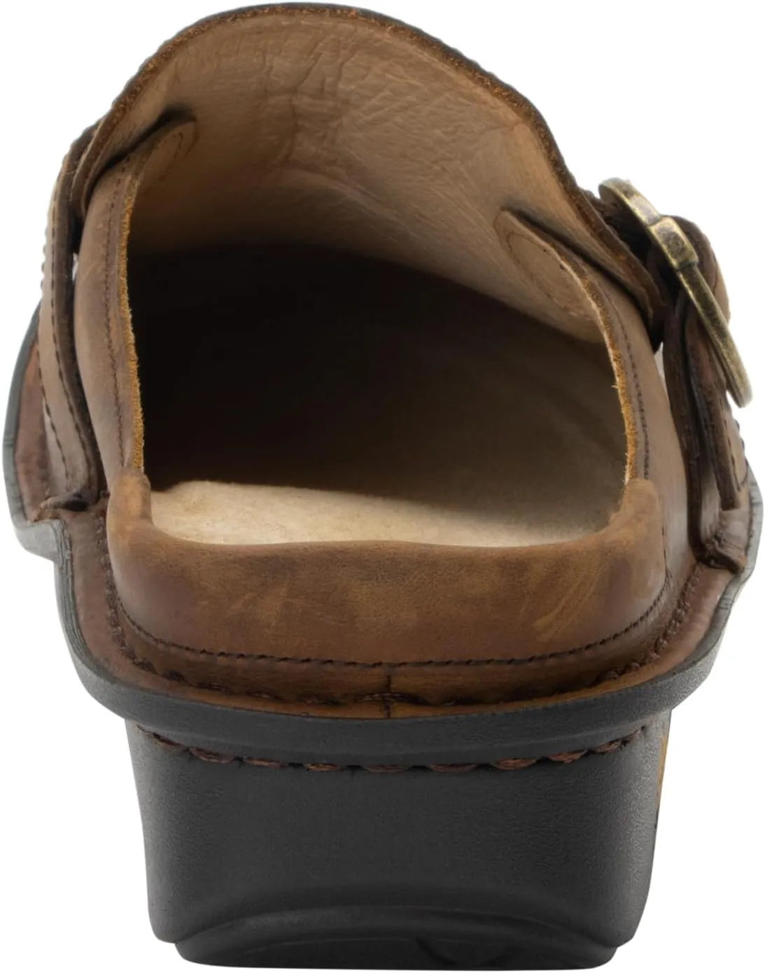 Alegria Women's Brigid Leather Moc Toe Open Back Clog with Heel Cup