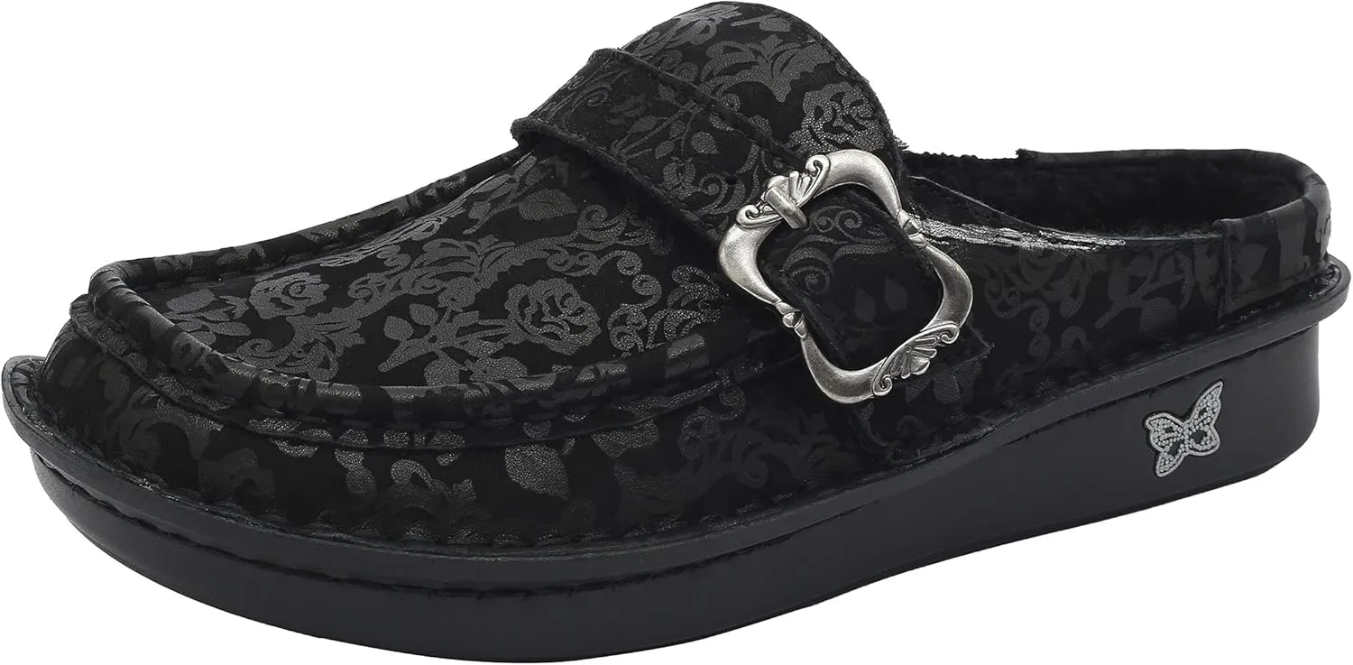 Alegria Women's Brigid Leather Moc Toe Open Back Clog with Heel Cup