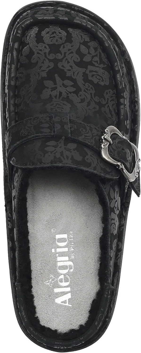 Alegria Women's Brigid Leather Moc Toe Open Back Clog with Heel Cup