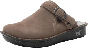 Alegria Women's Bryn Open Back Leather Slide with Ankle Strap