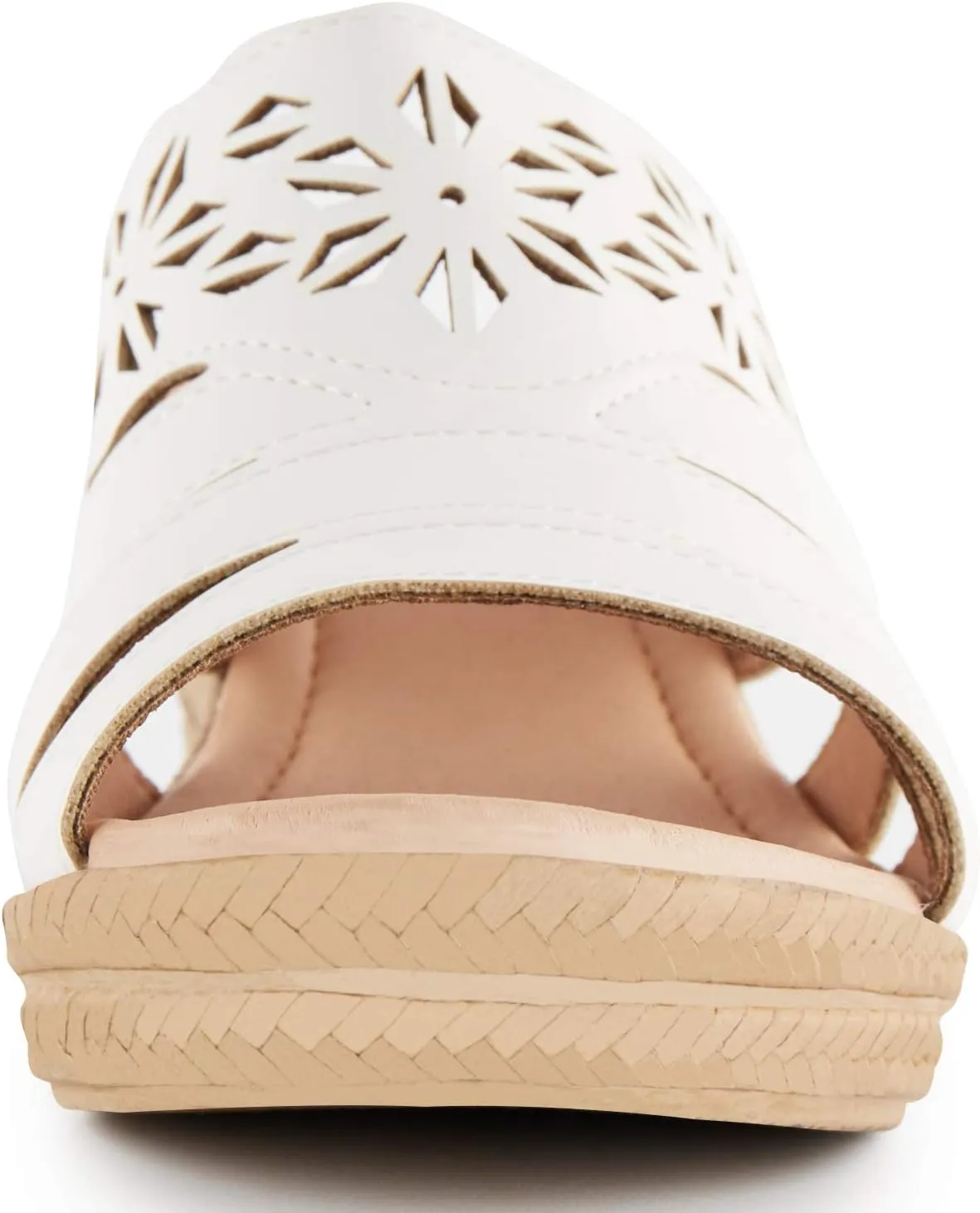 Alexis Leroy Women's Open Toe Comfort Strappy Wedge Slide Sandals
