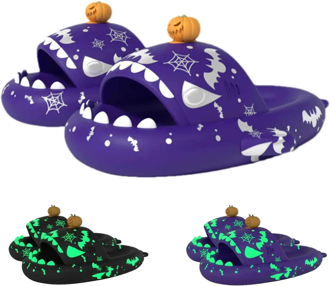 allgala Shark Slides for Women Men and Big Kids Novelty Soft Slippers Open Toe Shark Sandals Cushioned Slides Beach Pool Shower Cruise Slippers with Comfy Cushioned Thick Sole