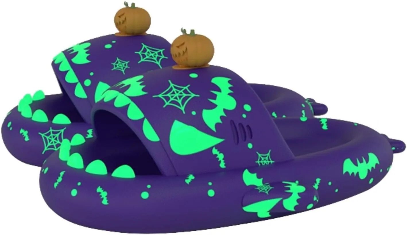 allgala Shark Slides for Women Men and Big Kids Novelty Soft Slippers Open Toe Shark Sandals Cushioned Slides Beach Pool Shower Cruise Slippers with Comfy Cushioned Thick Sole