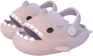 allgala Shark Slides Slippers with Backtrap Non-Slip Novelty Open Toe Sandals for Boys Girl Indoor & Outdoor Comfy Cushioned Thick Sole Cute Cartoon Shower Cloud Slippers Beach Pool Shoes