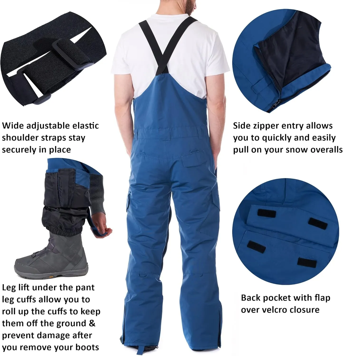 Alpine Swiss Men’s Insulated Snow Bib Overalls Waterproof Winter Ski & Snowboard Pants with enhanced technical features