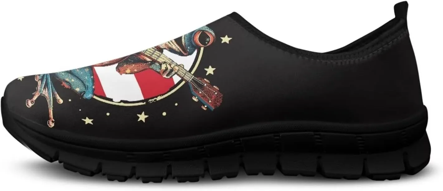 American Flag Mens Slip On Running Walking Shoes Lightweight Fashion Gym Sneakers Non Slip Workout Shoes Breathable Loafer SizeUS 5-14