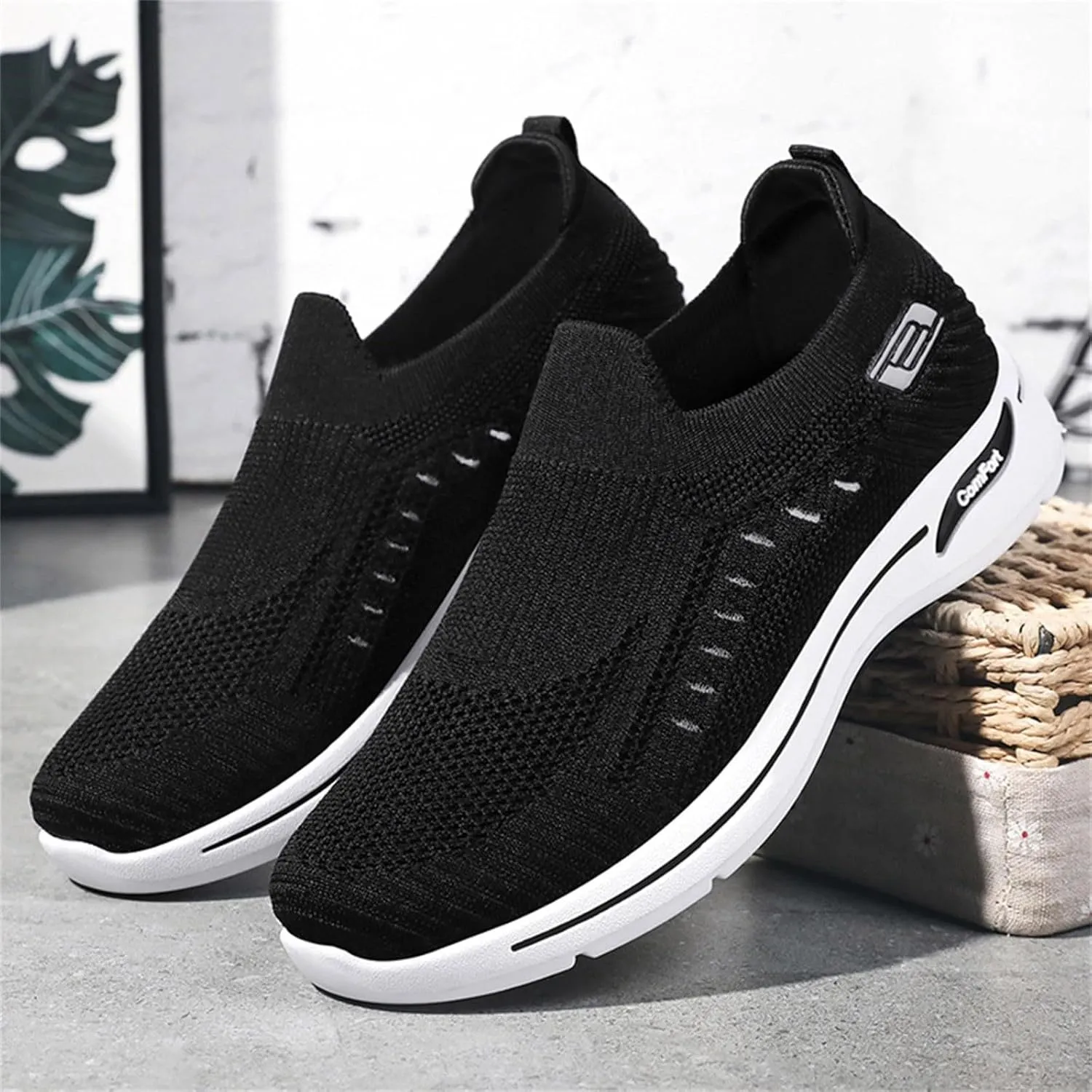 Arch Support Non Slip Minimalist Shoes for Men Outdoor Athletic Slip-On Hiking Shoe Business Formal Dress Shoes