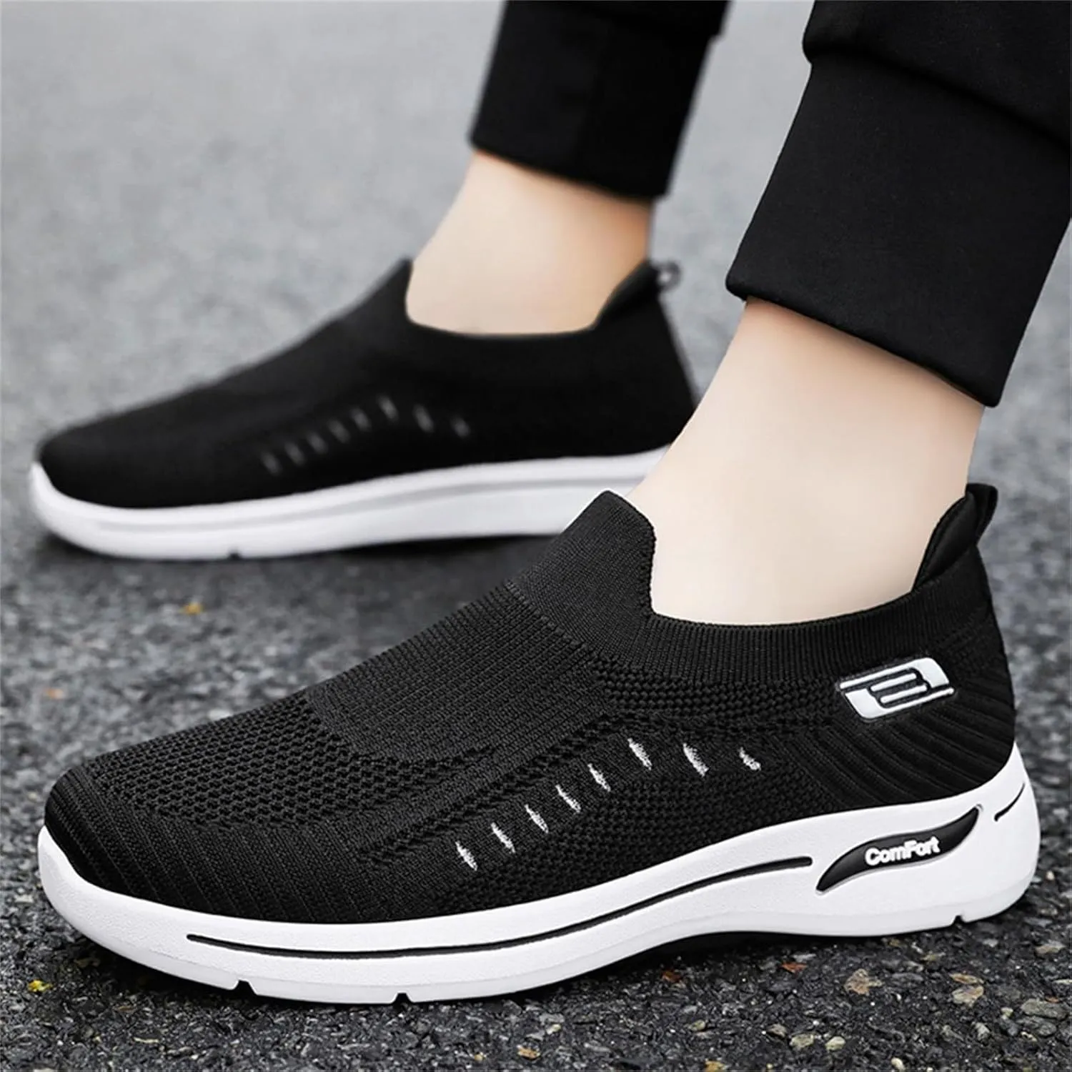 Arch Support Non Slip Minimalist Shoes for Men Outdoor Athletic Slip-On Hiking Shoe Business Formal Dress Shoes