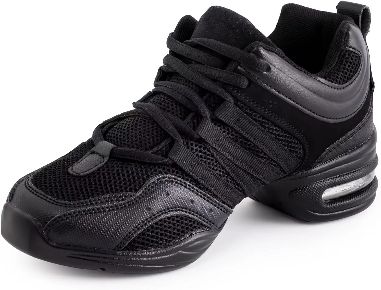 ARCLIBER Women's Jazz, Tap, Zumba Dance Shoes, Black, US Women's Size, Modern, Casual, Mid-Heel, Mesh, Lace-Up, Athletic Sneaker