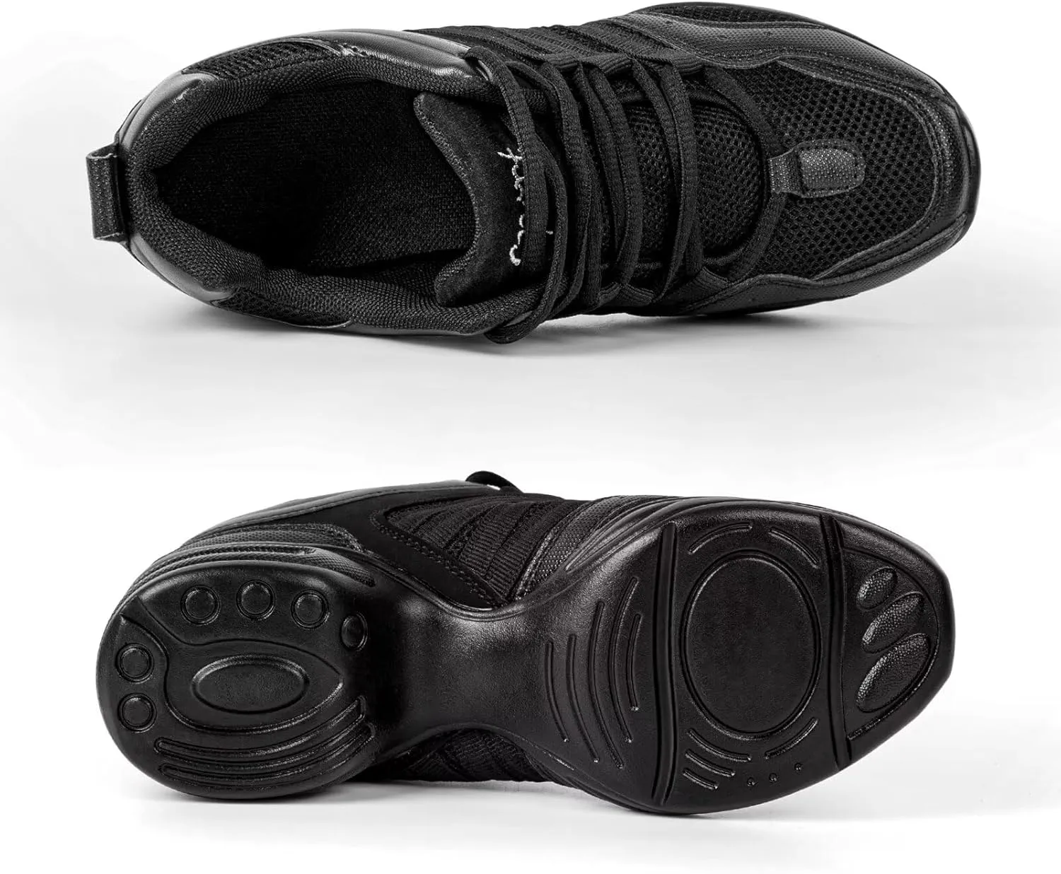 ARCLIBER Women's Jazz, Tap, Zumba Dance Shoes, Black, US Women's Size, Modern, Casual, Mid-Heel, Mesh, Lace-Up, Athletic Sneaker