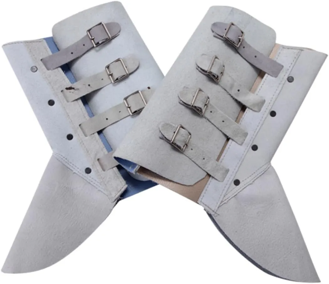 ARTIBETTER 1Pair Welding Protective Foot Covers Cowhide Welding Spats with Buckles Durable and Easy to Wear Welding Feet Protection Tool for Welders