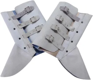 ARTIBETTER 1Pair Welding Protective Foot Covers Cowhide Welding Spats with Buckles Durable and Easy to Wear Welding Feet Protection Tool for Welders