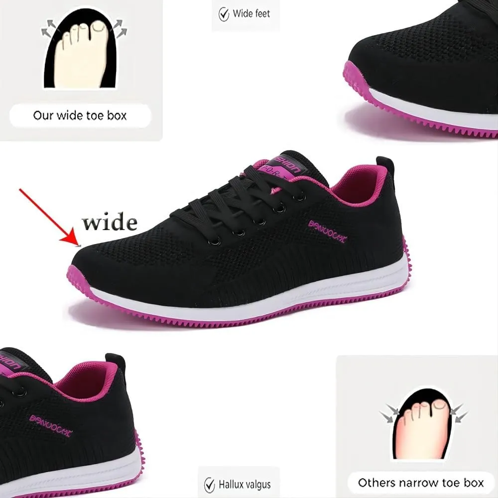 Asifn Women's Casual Sneakers Lightweight Wide Toe Breathable Mesh Running for Gym Athletic Shoes