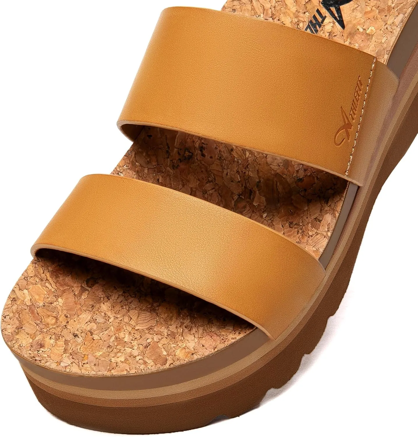 Athlefit Women's Arch Support Platfrom Slide Sandals Comfortable Crok Footbed Open Toe Slip On Summer Flatform Wedge Sandals