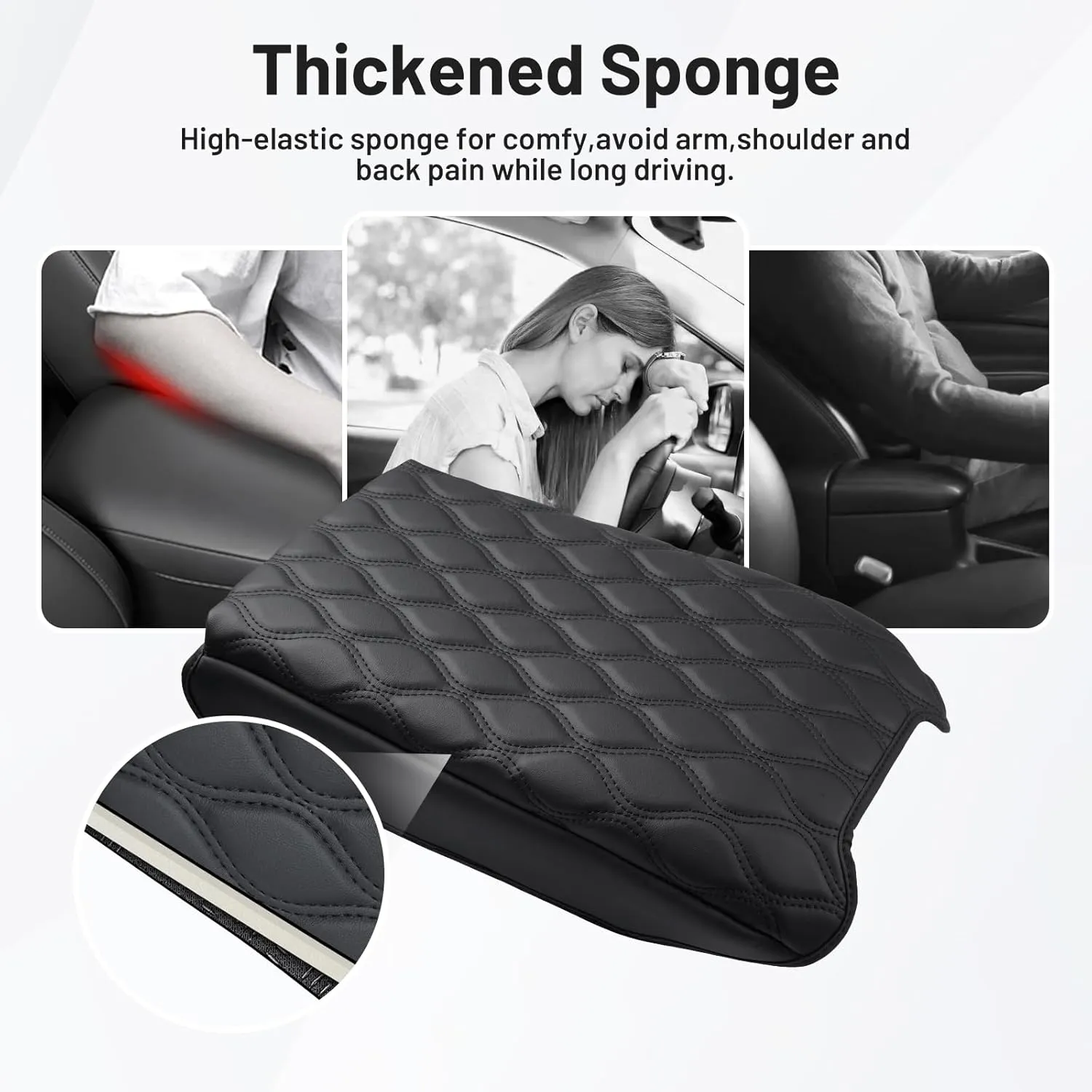 Autorder Center Console Cover for Nissan Pathfinder 2022 2023 2024 2025 Accessories Armrest Cushion Cover Nappa Leather Middle Console Covers Pathfinder Console Cushion Pad Anti-Scratch