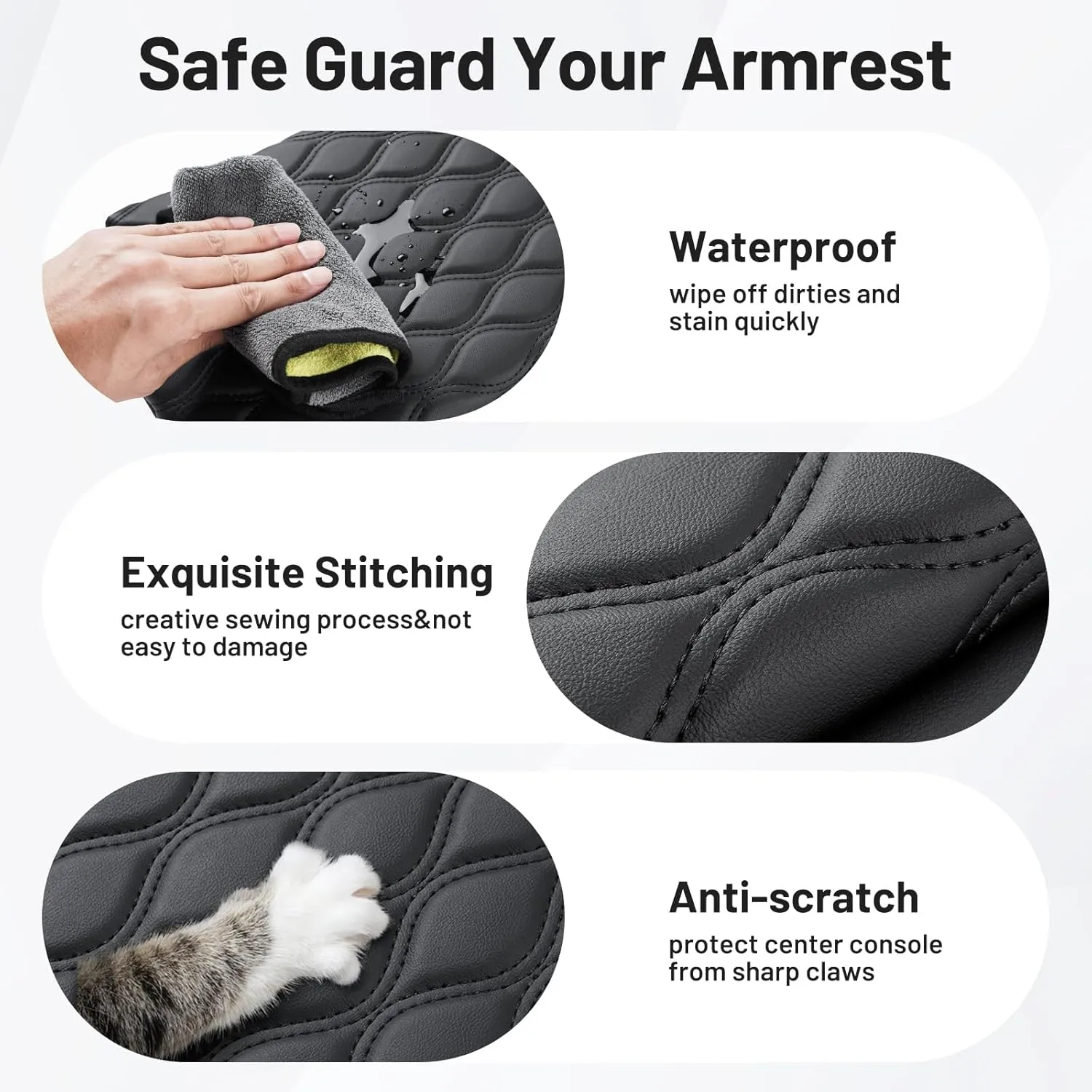 Autorder Center Console Cover for Nissan Pathfinder 2022 2023 2024 2025 Accessories Armrest Cushion Cover Nappa Leather Middle Console Covers Pathfinder Console Cushion Pad Anti-Scratch