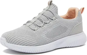 Avia Air Slip On Shoes for Women - Casual Comfortable Athletic Tennis Walking Sneakers for Women with Memory Foam - Sizes 6 to 12, Medium & Wide Width - Black, Grey with Pink, Aqua Blue & White