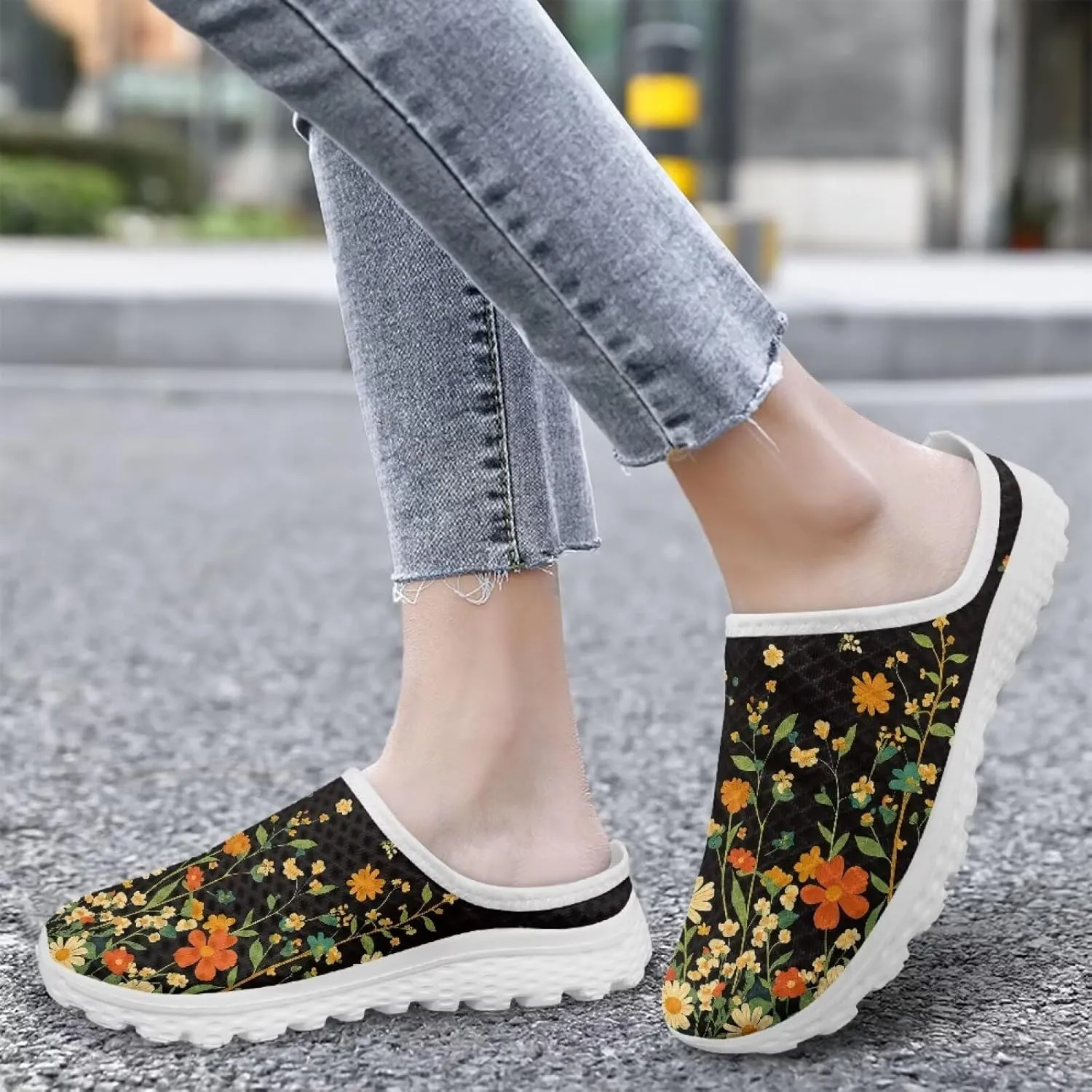 Backless Mesh Mule Shoes for Women Summer Light Breathable Shoe, Non-Slip, Easy Wear for Walking and Parties