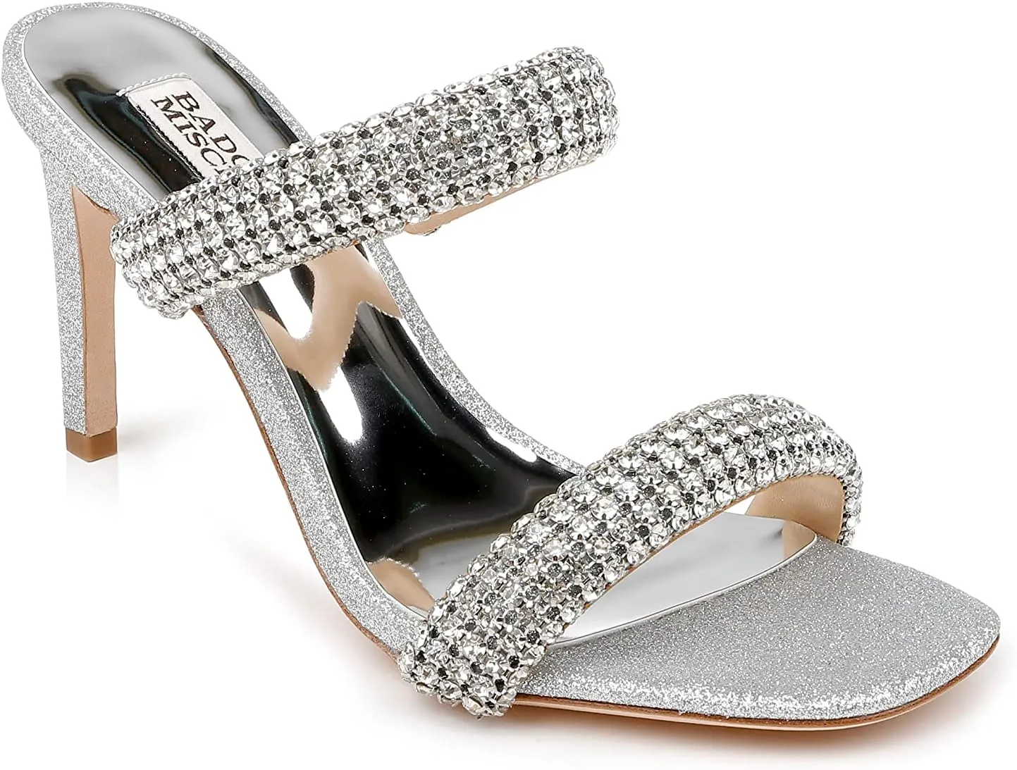 Badgley Mischka Women's Sade Jeweled Double-Band Stiletto Heeled Sandal