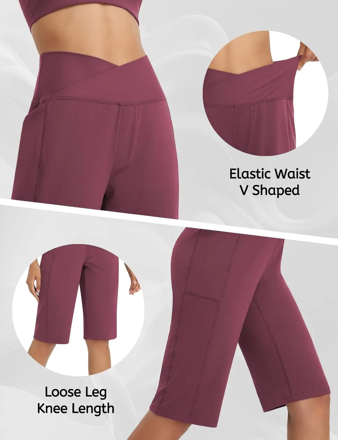 baleaf Women's Bermuda Long Shorts 14" Knee Length High Waisted Athletic Shorts with Pockets Stretch Soft Loose Casual Summer