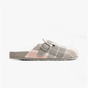 Barbour AINSLEY Womens Mule Slippers Pink/Grey Tartan